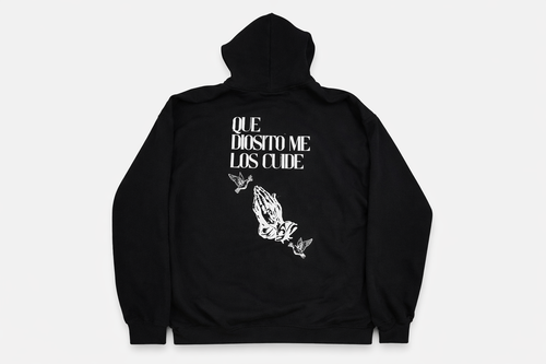 “Que Diosito Me Los Cuide” Black Hoodie
